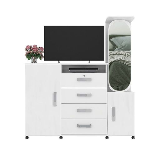 Comoda-Copacabana-2-Portas-4-Gavetas-Com-Espelho-Branco-Lukaliam-Moveis
