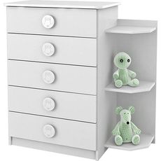 Comoda-Arco-Iris-5-Gavetas-3-Prateleiras-1D159-Branco-Moveis-Rodial