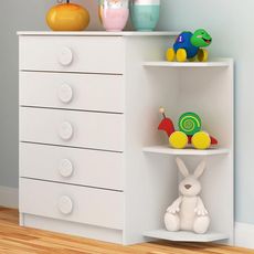Comoda-Arco-Iris-5-Gavetas-3-Prateleiras-1D159-Branco-Moveis-Rodial