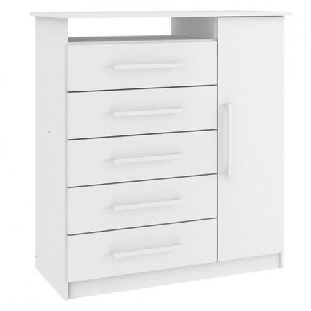 Comoda-Rodial-5-Gavetas-TV-E-Video-1D015-Branco