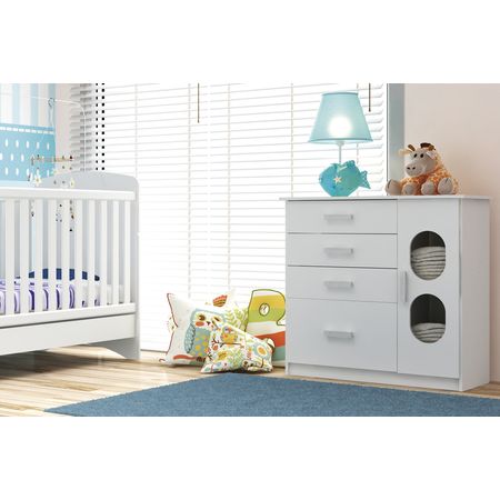Comoda-Plic-Plac-4-gavetas-1-porta-16D131-Branco-Moveis-Rodial