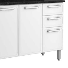 Balcao-de-Aco-3-Portas-2-Gavetas-com-Tampo-7124-Gourmet-Bertolini-Branco