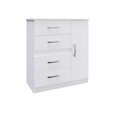 Comoda-4-Gavetas-1-Porta-Caribe-508-Moveis-Doripel-Branca